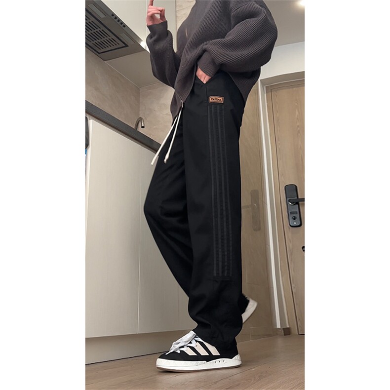阔腿直筒裤男春秋季情侣同款垂感条纹抽绳休闲裤子潮DY528-P55,男装休闲裤,电商A178