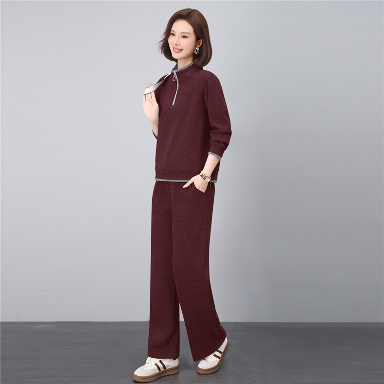 妈妈秋装休闲卫衣两件套新款洋气时尚中老年运动服套装女春秋宽松,女装套装/套裙,涵誉