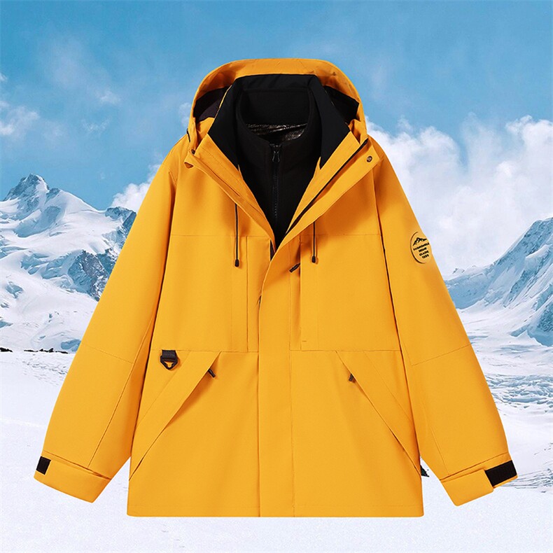 户外连帽男女新款三合一防风防水登山服石墨烯保暖外套H6188-P90,男装棉衣,星座1403A