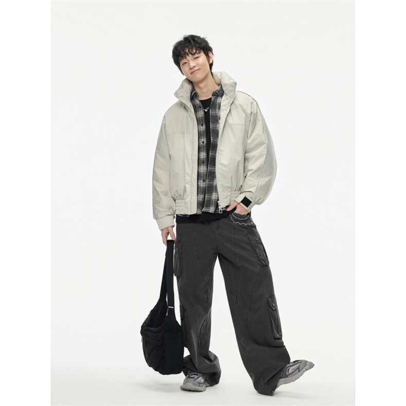 2025冬季新款美式可收纳连帽羽绒服潮牌魔术贴设计羽绒服599,男装羽绒服,电商A234