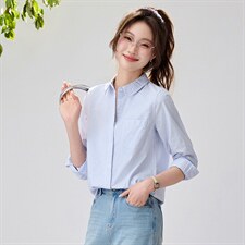 2026春夏新款白色衬衫女宽松显瘦通勤百搭衬衣韩系简约温柔气质，女装衬衫，艾米