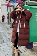 冬季羽绒服女韩系长款高级感连帽2025独特超好看百搭厚外套白鸭绒，女装羽绒服，2C053