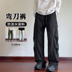 特批P30无差价秋季户外美式防泼水防风宽松休闲弯刀拖地裤男K1934，男装休闲裤，电商A001
