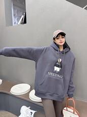 重工有设计点加绒卫衣，女装卫衣/绒衫，泽妤