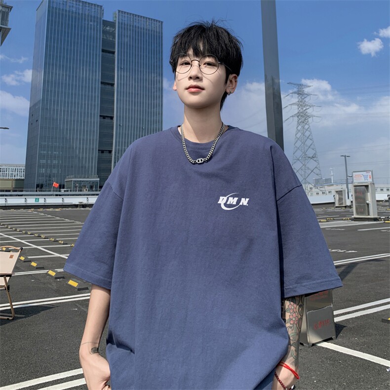 2025夏装新款小字母个性宽松圆领短袖T恤A025-T7612-P25控38,男装T恤,电商A025