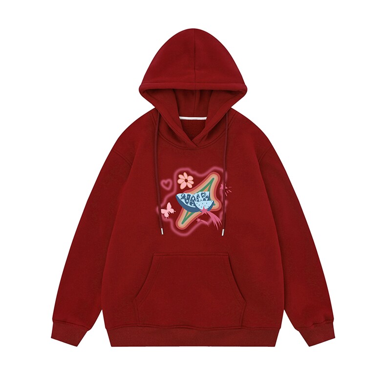 白底23新款秋季时尚百搭宽松印花潮流连帽卫衣W6298P40控58,男装卫衣,电商A268-1