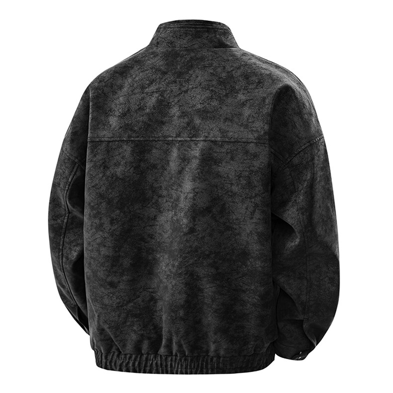 得物二开麂皮防风立领夹克外套男士2025秋机车服外衣JK1211-P80,男装夹克,星座1103-3