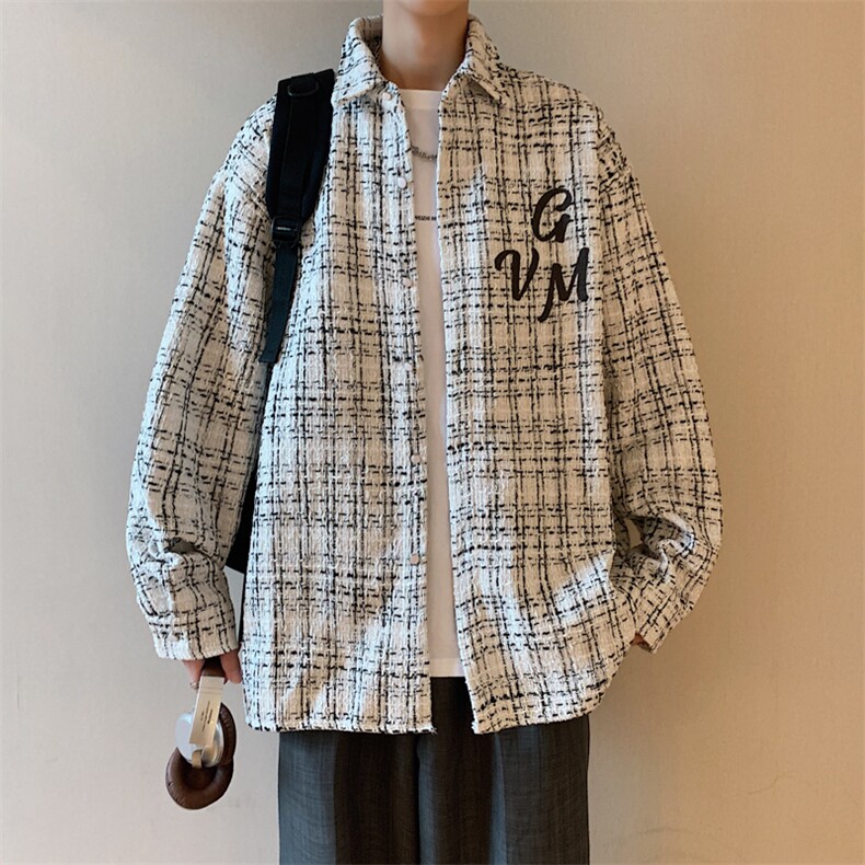港风小香风衬衫男大码M-5XL中性情侣潮衬衫男CCS8019P45加绒P55,男装衬衫,星座227-7