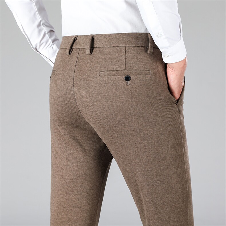 男士休闲裤中年直筒商务男裤春秋季新款宽松免烫长裤男装高弹裤子，男装西裤，电商B212（原钱塘6029）