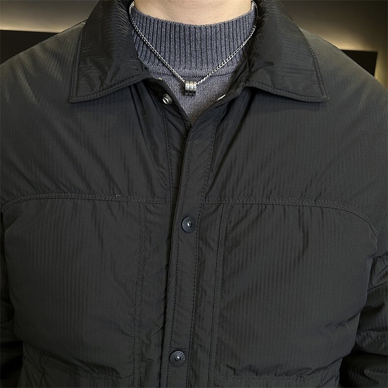 新款男士小翻领羽绒服夹克加厚防寒309B-3-81062-P185,男装夹克,星座1409-3