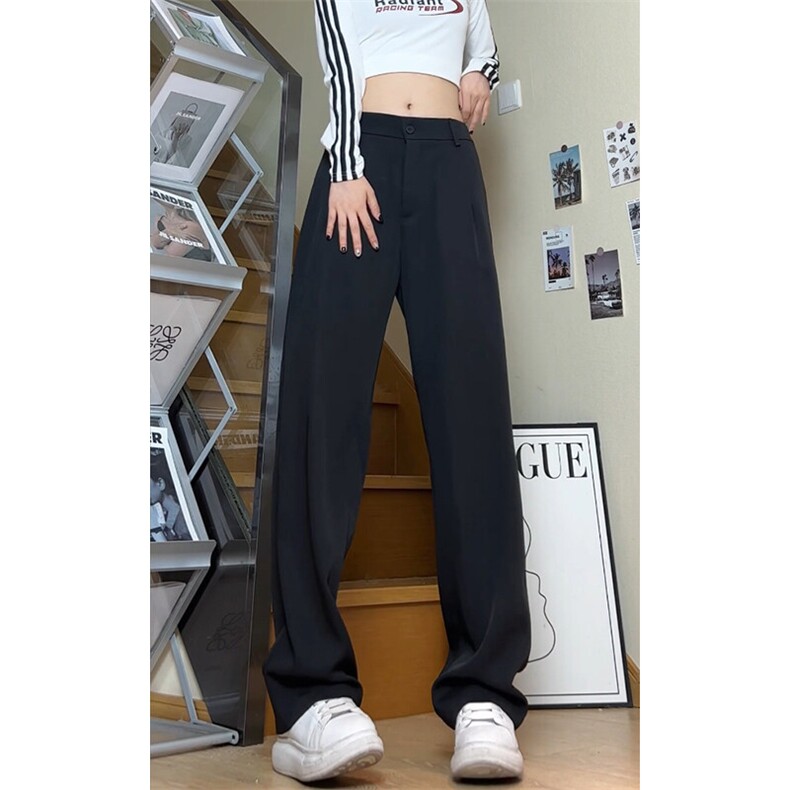 裤子男秋季潮牌垂感宽松美式直筒运动卫裤高街纯色百搭阔腿休闲裤，男装西裤，电商A007