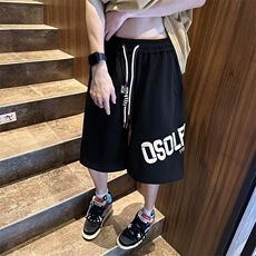 美式短裤男发泡印花设计感小众休闲运动夏季阔腿五分裤潮DR27-P36，男装休闲裤，星座1008