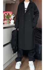 FY9081/P80春装新款风衣外套男韩版中长款双排扣过膝男士宽松上衣，男装风衣，电商A141