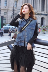 个性百搭时尚显瘦优雅高贵减龄个性甜美简约牛仔马甲，女装马夹，钱塘布衣