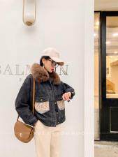 毛线口袋牛仔派克，女装，雪儿诱惑