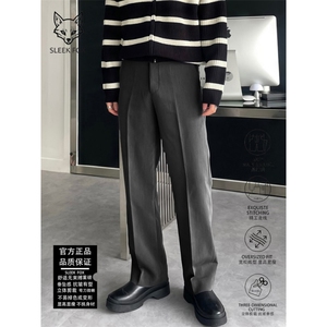 1506/QTA030/P36韩系高级轻奢垂感男痞帅外穿弯刀长裤百搭微喇裤图片