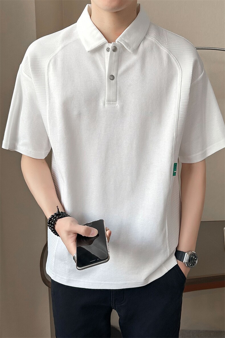 夏季男士POLO衫纯色休闲简约半袖2025新款短袖T恤男B317/1901/P68,男装T恤,电商B317