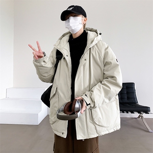 新款棉服羽绒棉保暖连帽拼色冬装情侣装韩版宽松棉袄K16-P95