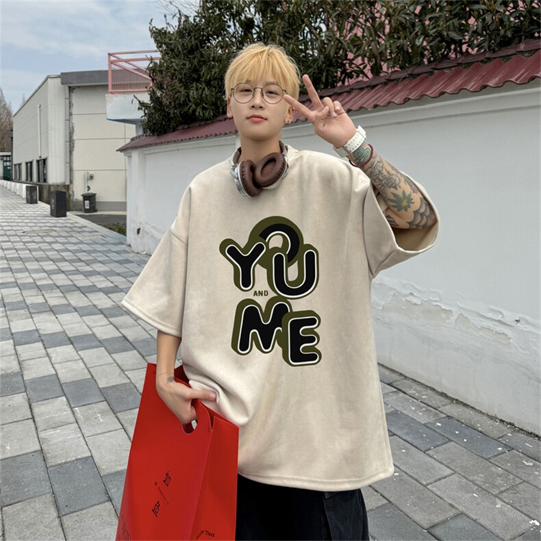 2024夏季新款麂皮绒圆领短袖T恤RT440-特P19控38,男装T恤,电商B370