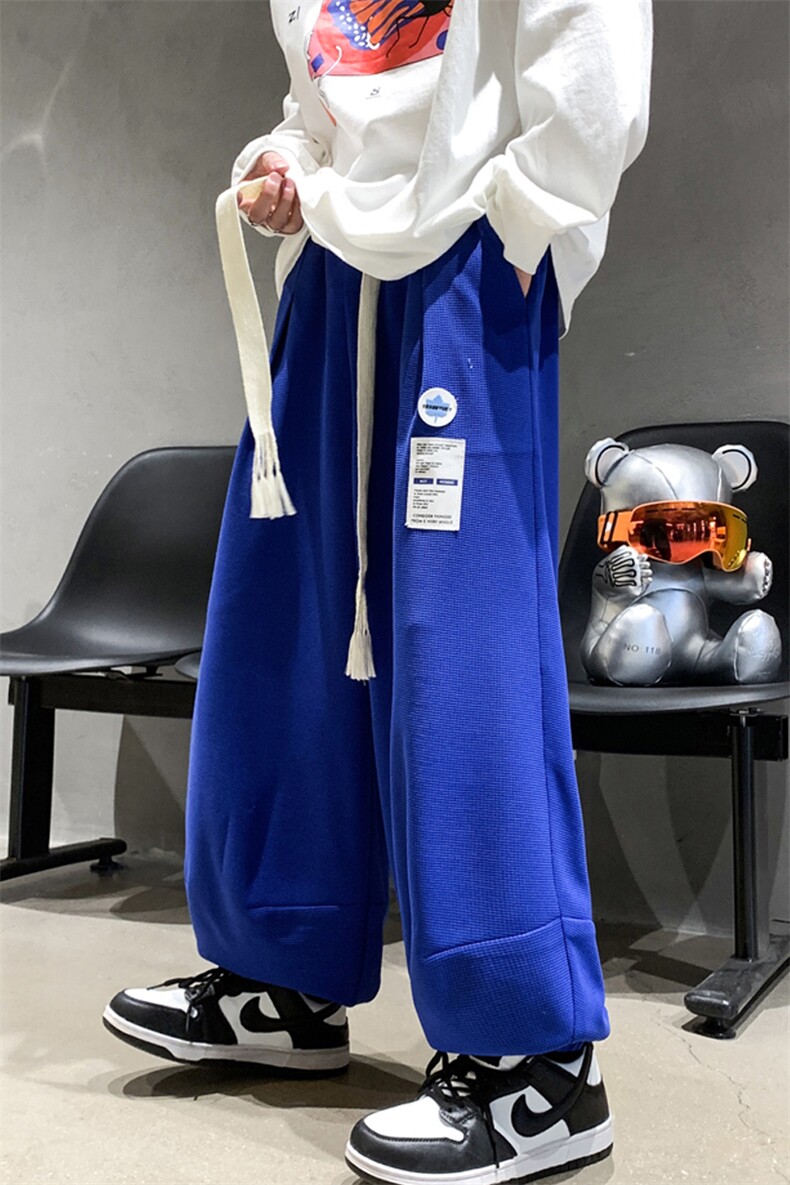 华夫格面料束脚九分大裆裤男2025新款休闲裤9分低裆垮裤K1035-P40,男装休闲裤,星座207