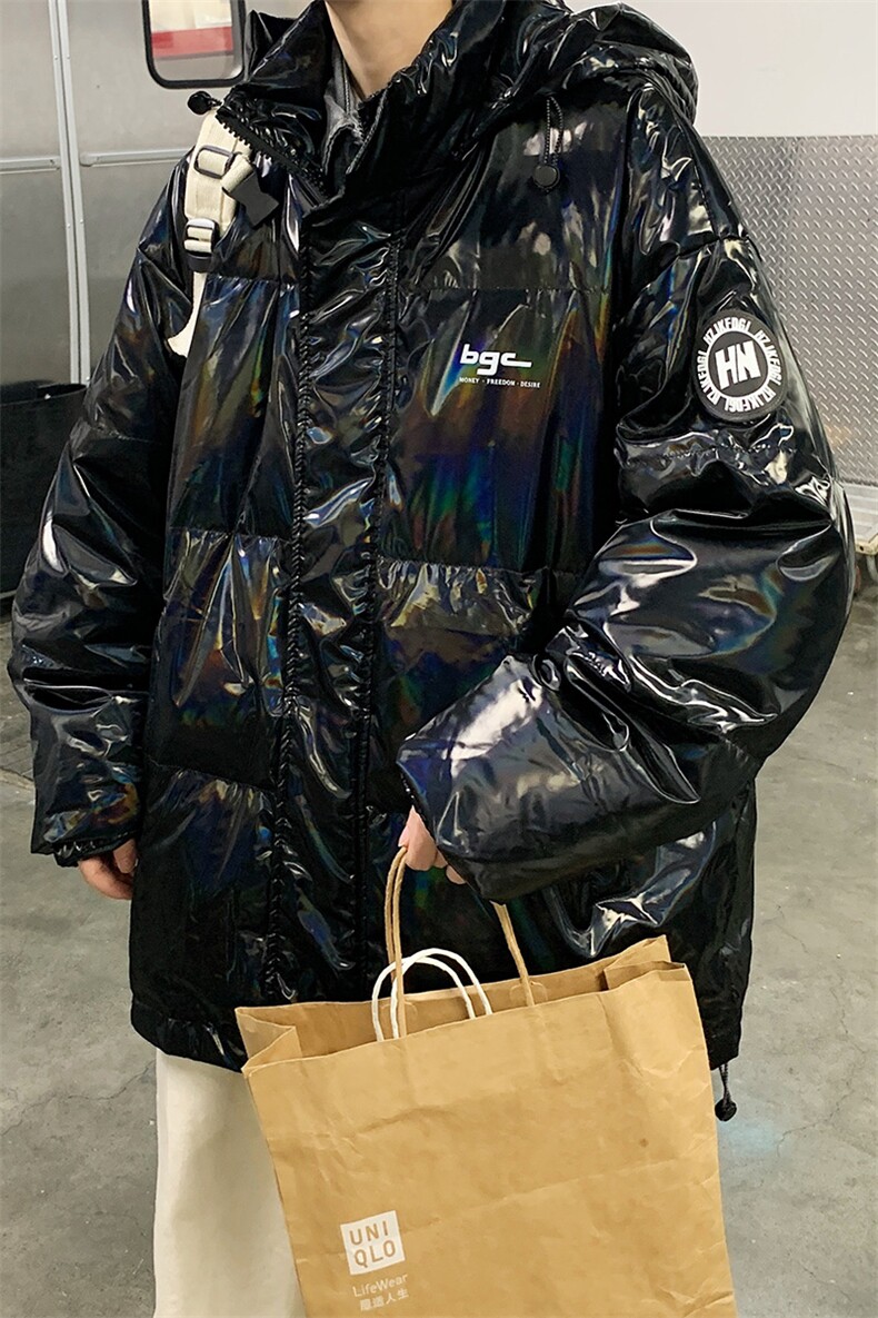 羽绒服男冬季2023新款亮面防水连帽短款羽绒衣加厚防寒白鸭绒外套,男装羽绒服,电商A247