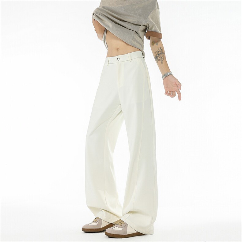 美式斜切微喇叭西裤高街cleanfit冰丝休闲裤子504-K246-特P39控78，男装西裤，星座504