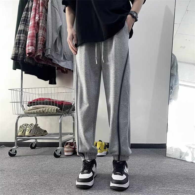 束脚裤男韩版潮流运动卫裤高街拼色2024春季新款ins长裤K5045-P45图片