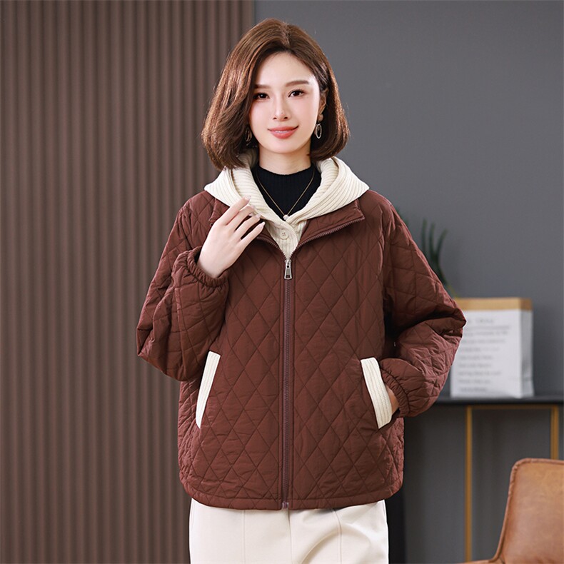 叶笙衣1180毛线连帽假俩件棉衣,女装棉衣/棉服,叶笙衣