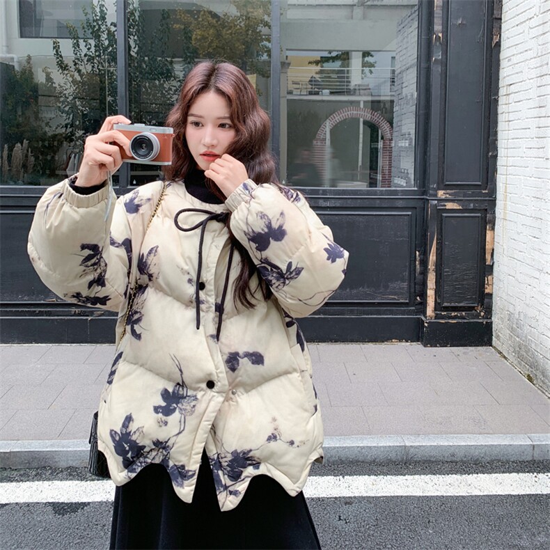 新中式不规则小众设计感短款羽绒服女冬季2025新款加厚白鸭绒外套,女装羽绒服,2C278