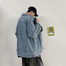 秋季外套男港风潮流韩版痞帅潮牌宽松ins牛仔夹克褂子女jk523-p55,男装夹克,星座1008-2