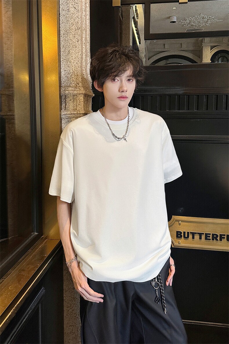8XL-M高品质！！特大码冰丝速干T恤男透气短袖上衣纯色DX314P25,男装T恤,电商D206-1