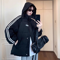 W584-P88短款棉服女2025学生加厚黑色棉袄韩系小个子棉衣外套，男装棉衣，星座911-1