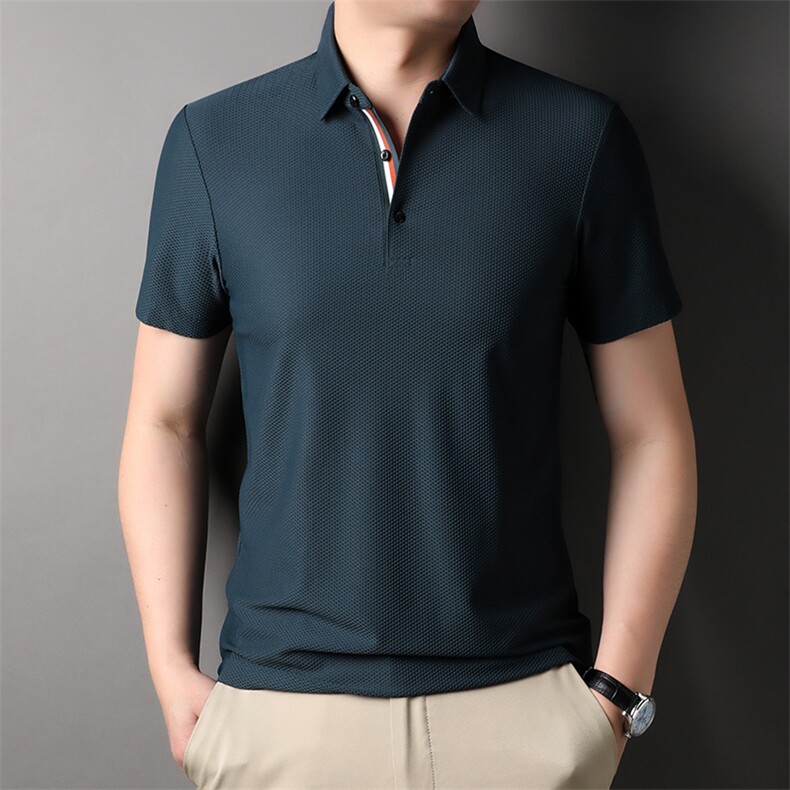 时尚衬衫短袖商务休闲百搭翻领POLO衫中青年男装夏季HXF521-P77图片