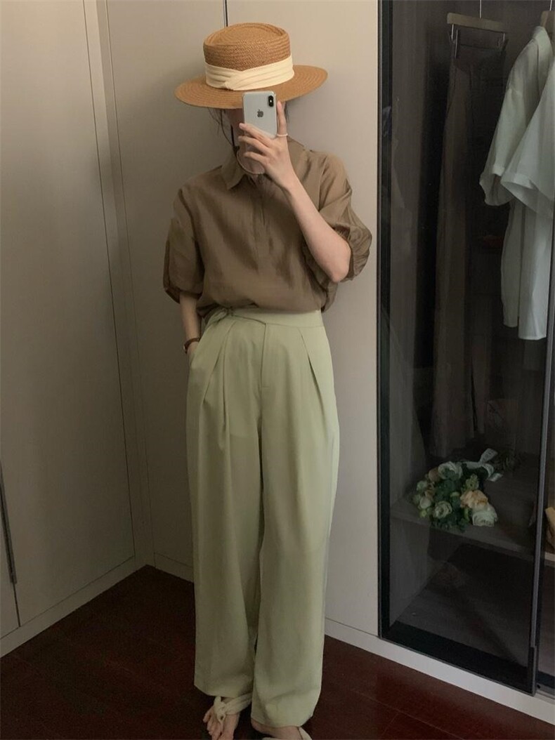 韩版衬衣?西装阔腿裤，女装西装，Fueeh(4F)