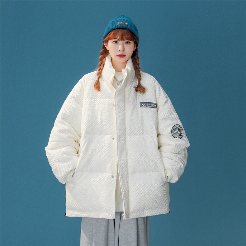 中性22冬季新款特殊材质贴标设计感纯色立领羽绒服YR201P245控298，男装羽绒服，A247A