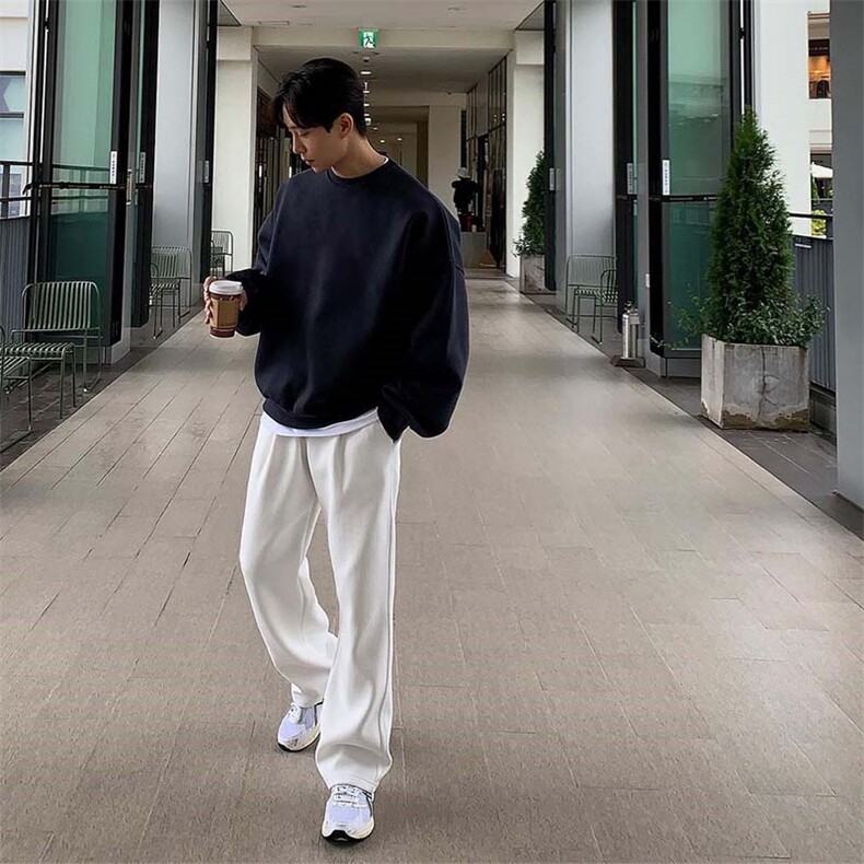 美式慵懒chic港风圆领无帽套头卫衣W3109-p35控49棉45%聚酯纤维55,男装卫衣,星座218-5