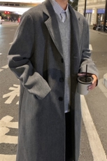 冬季新品男毛呢大衣中长款休闲韩版过膝风衣外套A430-DY28P128，男装风衣，电商A430（原星座702）