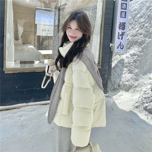针织披肩90白鸭绒羽绒服女冬季2025新款俏皮减龄短款小个子巨好看图片