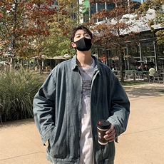 秋季新款牛仔外套男宽松潮牌帅气ins百搭牛仔夹克痞帅牛仔衣，男装夹克，星座410-7