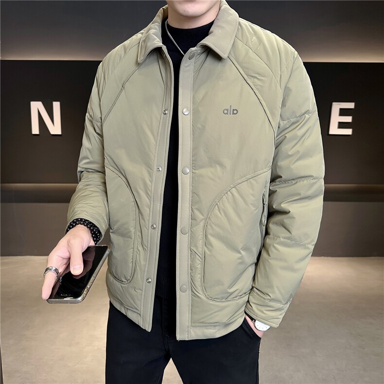 M-4XLB3539829P185咖色2025翻领衬衫款轻薄冬季男羽绒服外套,男装衬衫,电商B353