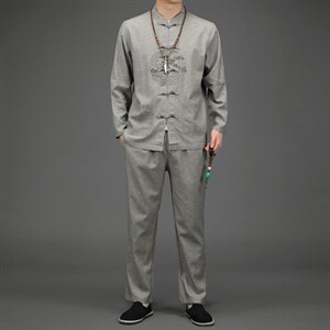 BETZ907钱塘2020-2风亚麻唐装男士中老年男装中老年套装P105，男装中老年男装，钱塘207-2