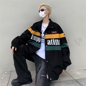 美式高街赛车服男外套上衣服潮流情侣痞帅机车夹克J42-P73图片