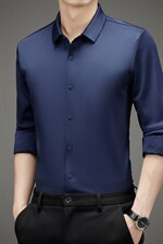 BAMJ-207钱塘2020-2秋季厚款中年男士商务休闲百搭长袖T恤P85，男装衬衫，钱塘207-2
