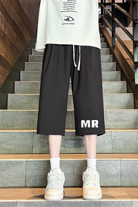 QK72253-P25 冰丝七分裤男大码速干短裤男五分裤 港风风格图片