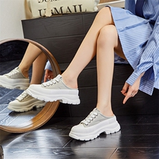 发泡底帆布包头拖鞋2024夏季新款女式厚底半拖鞋女穿休闲时尚女鞋，女鞋拖鞋，电商A223