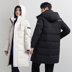 无影墙连帽纯色班服团建情侣学生过膝盖户外零下抗冻羽绒服，男装羽绒服，星座301D-5(原星座1415）