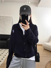 时尚百搭纯毛刺绣开衫显瘦修身针织衫优雅气质女装外套，女装针织衫/毛衣，鑫之绒