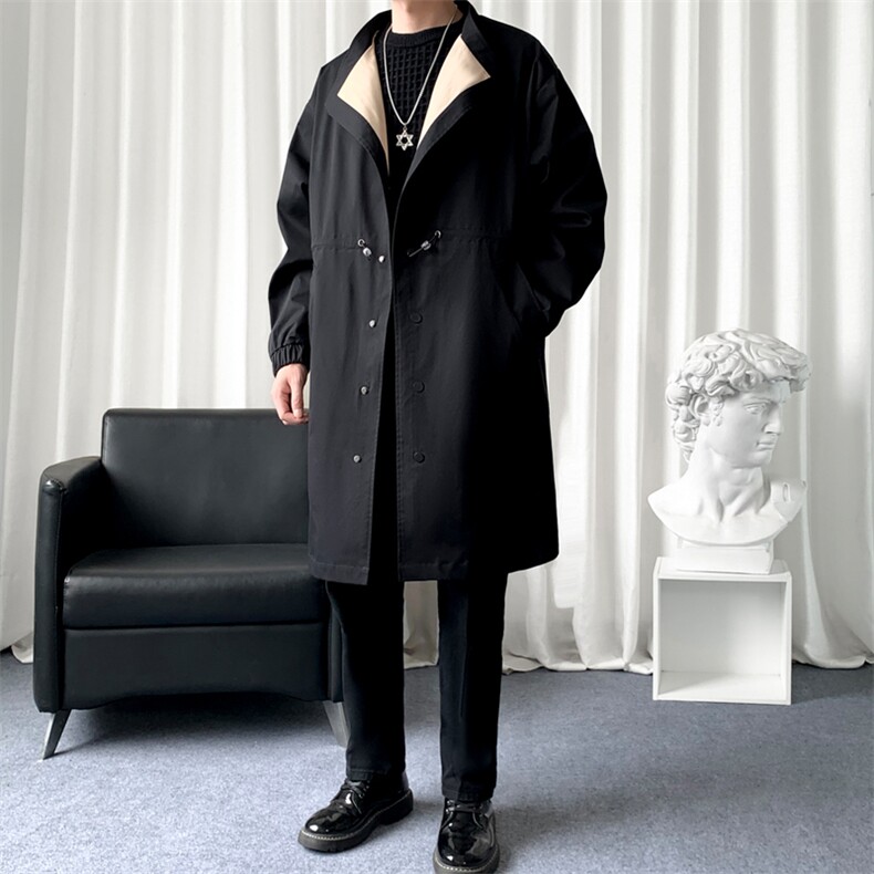 春秋装精品大货风衣男大衣男中长款披风夹克外套男F435-P105爆景D,男装夹克,星座401