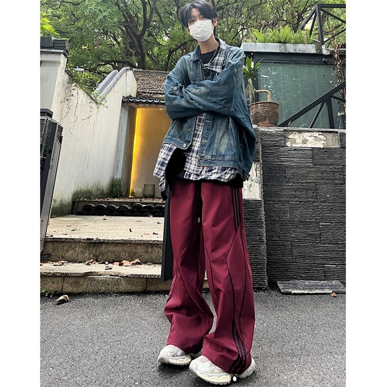户外机能冲锋裤男秋冬季条纹工装裤宽松直筒休闲长裤KA208,男装休闲裤,星座1116A（原606A-3）