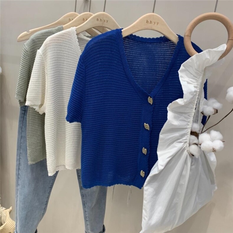 夏季新品亚麻针织开衫,女装,ANRUILA